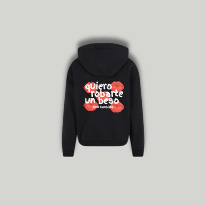 Felpa Nera "Robarte Un Beso"