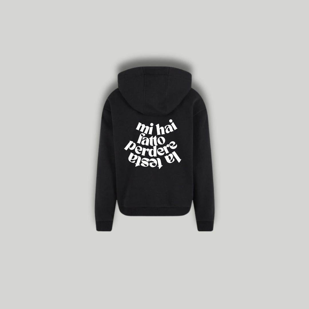 Felpa Nera "Mi Hai Fatto Perdere La Testa"