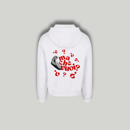 Felpa Bianca "Ma Che Vuoi?"