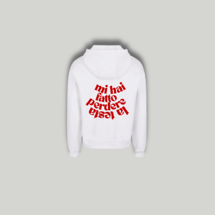 Felpa Bianca "Perdere la testa"
